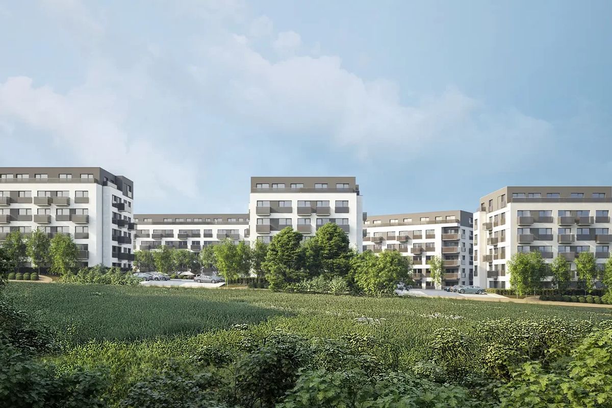 Rezidence Lesík, Kladno, pohled od louky (vizualizace)
